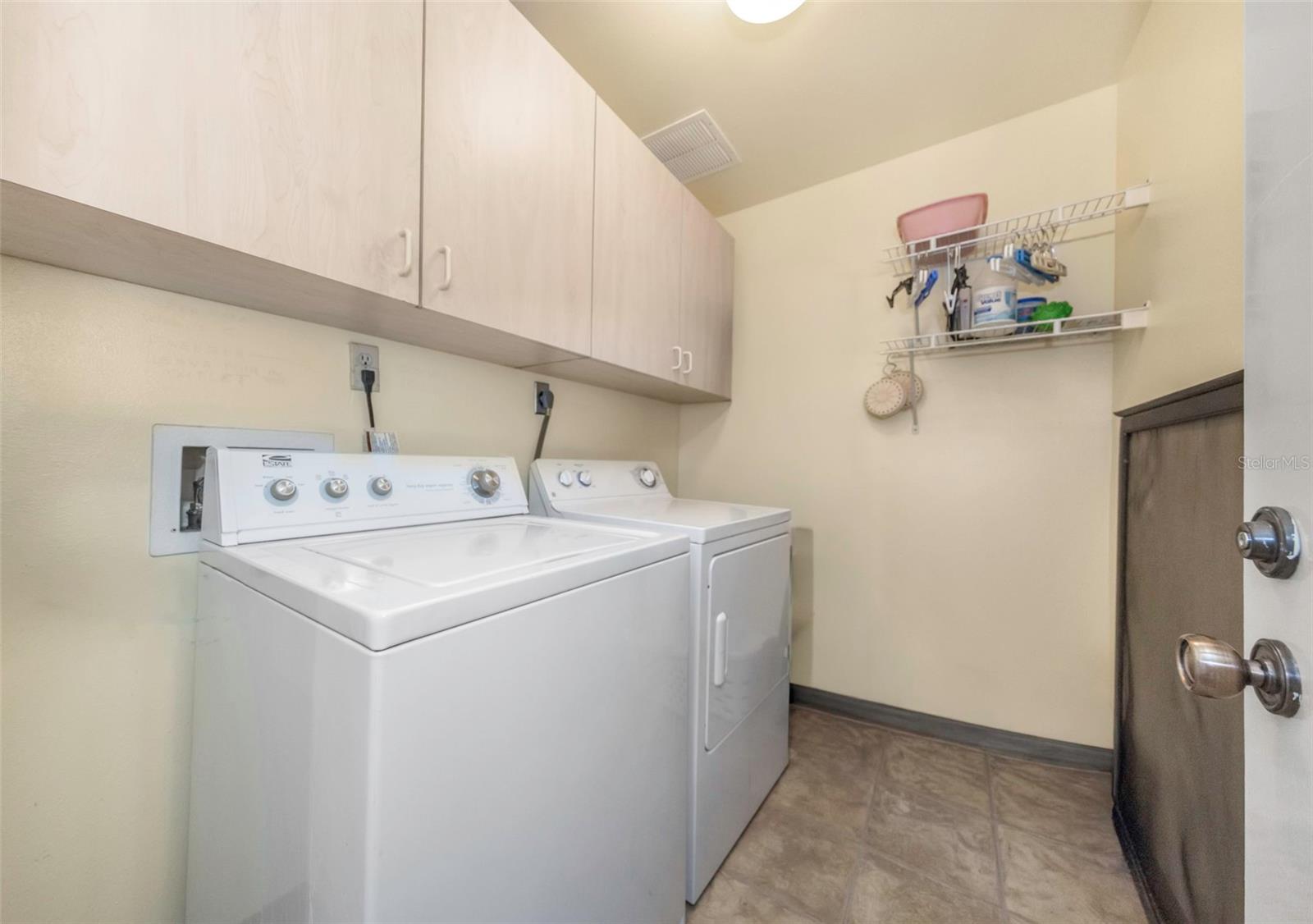 Laundry area in garage