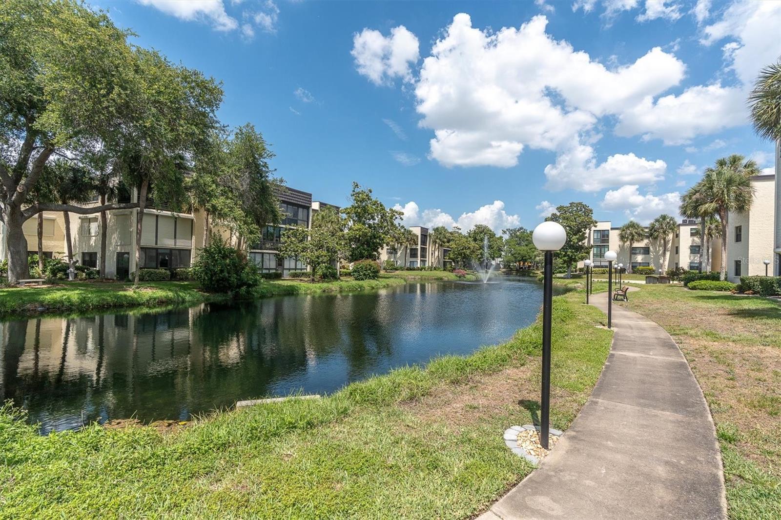 Enjoy the sidewalk along the lake