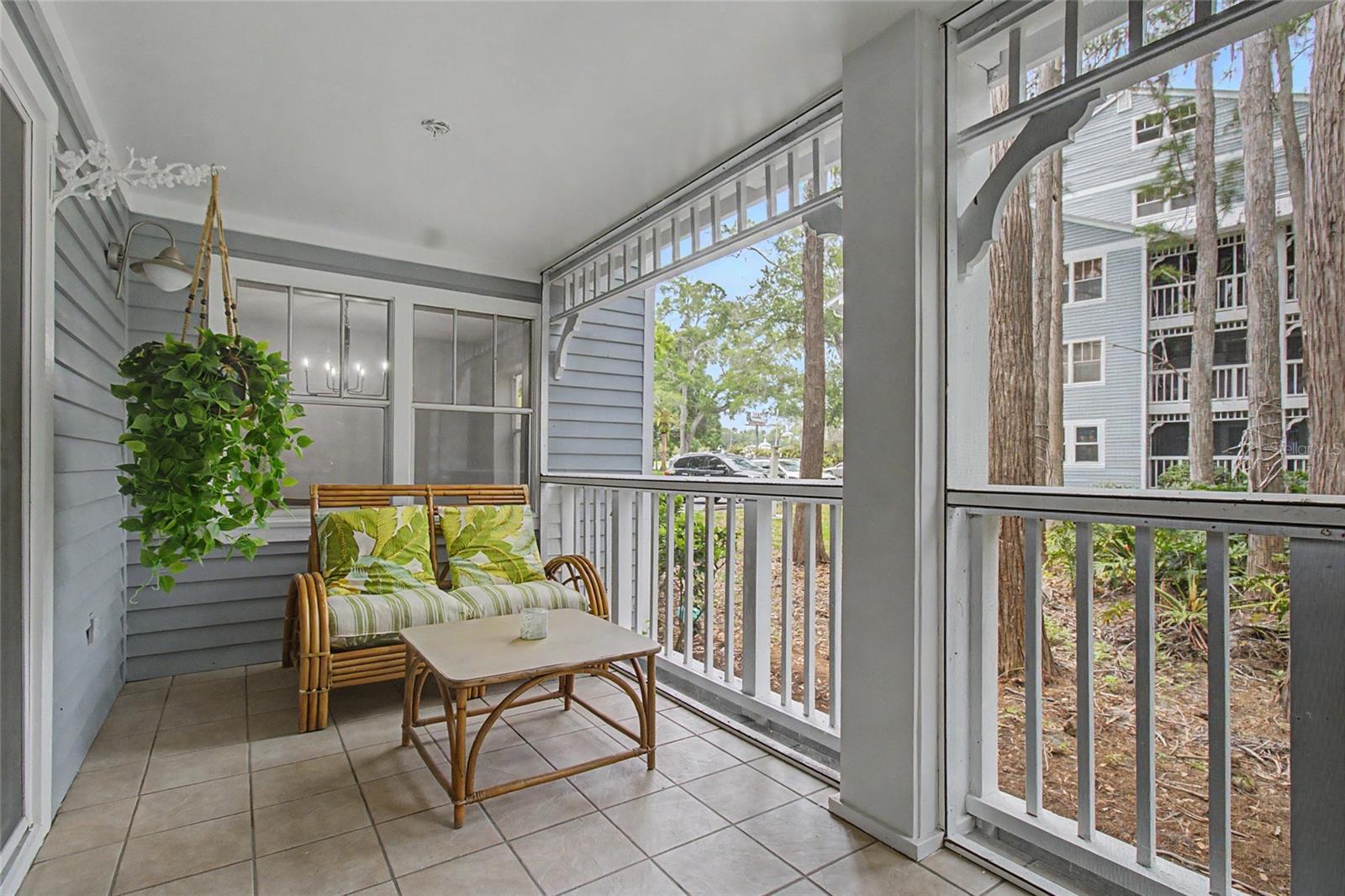 One side of the wrap around lanai