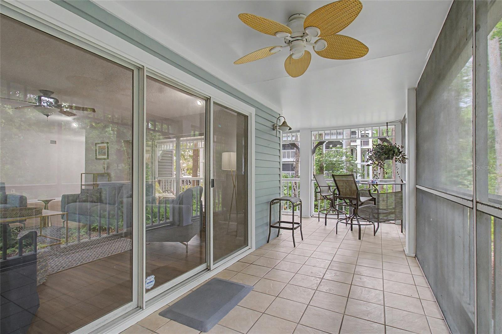 One side of the wrap around lanai
