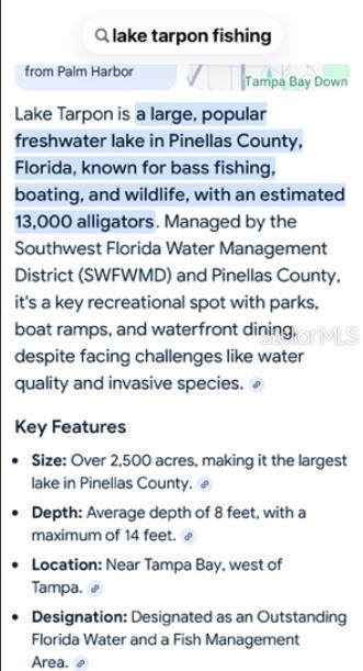 Lake Tarpon Info!