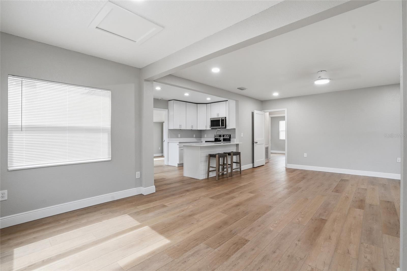 Open Living/Dining/Kitchen Area