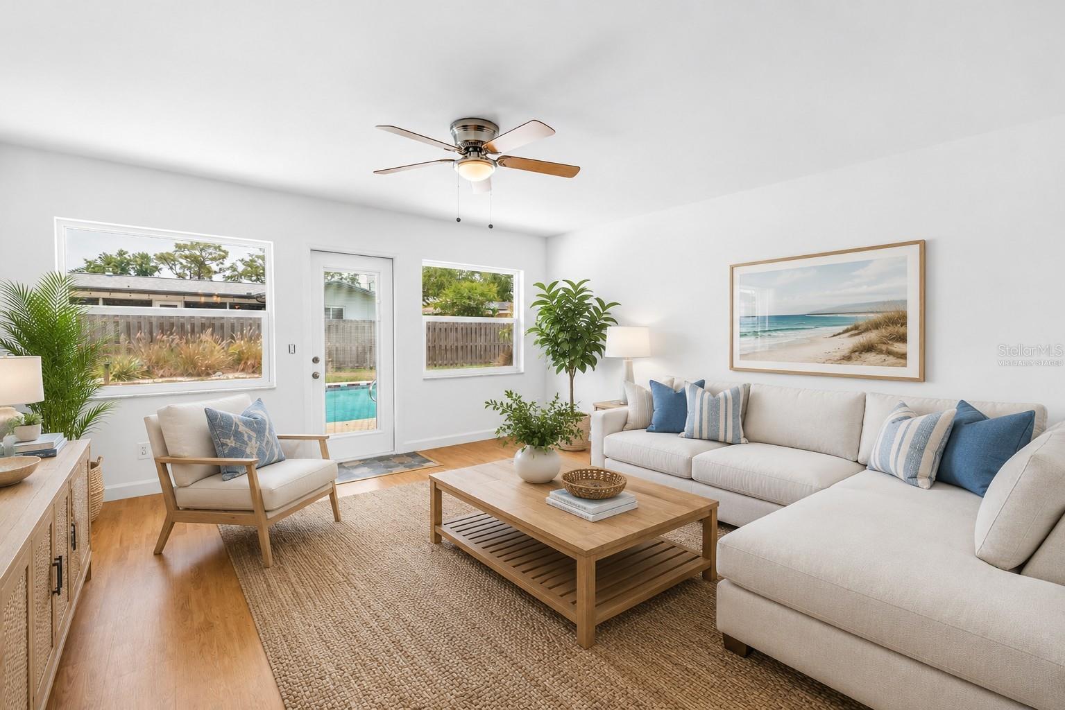 Family Room Virtually Staged