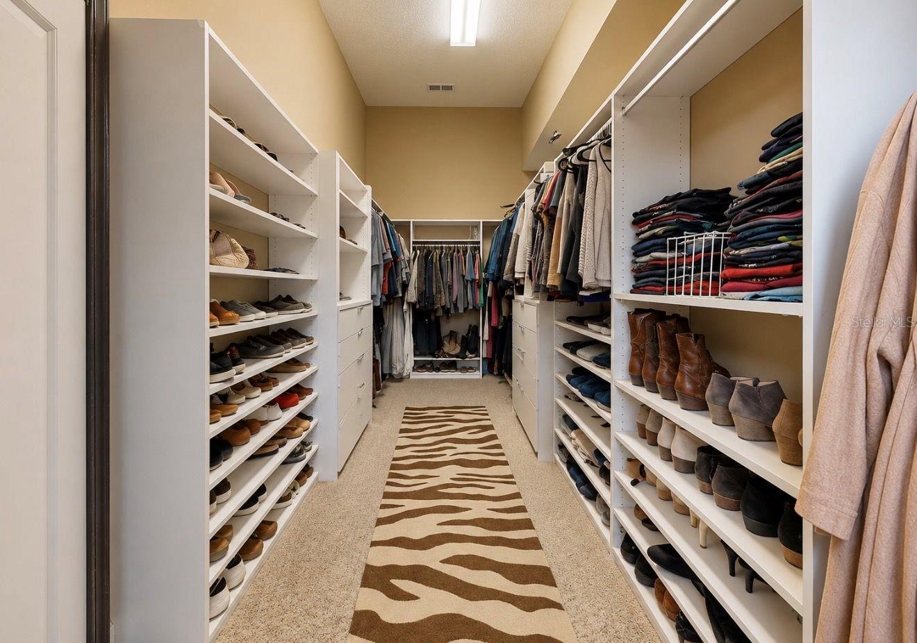 Primary closet with custom shelving