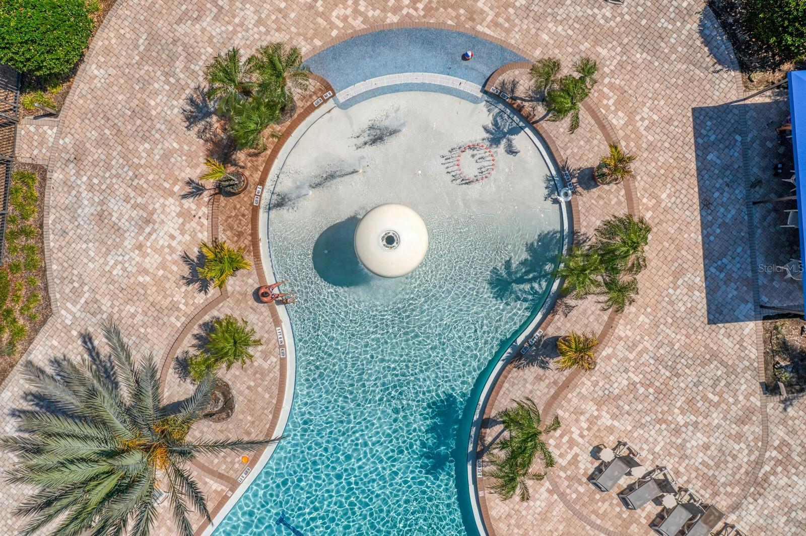 Zero-depth beach entrance at community pool