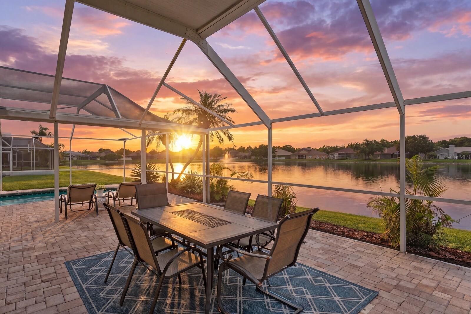 Enjoy amazing sunset views from your private backyard pool