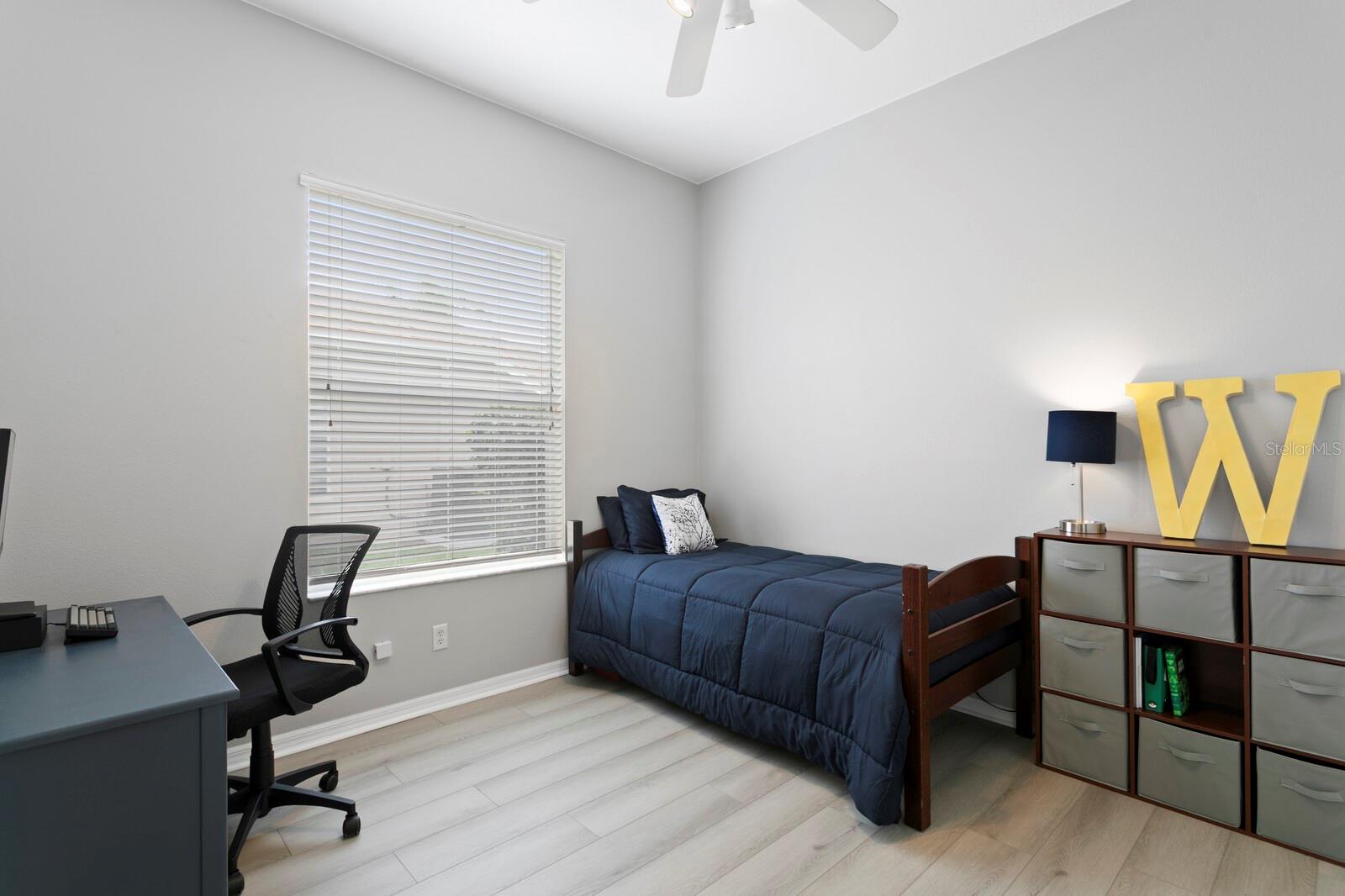 2nd bedroom with new flooring