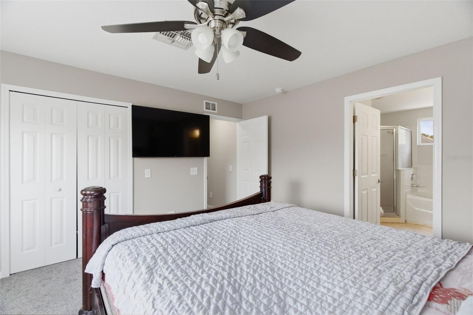 Master bedroom with walk in closet