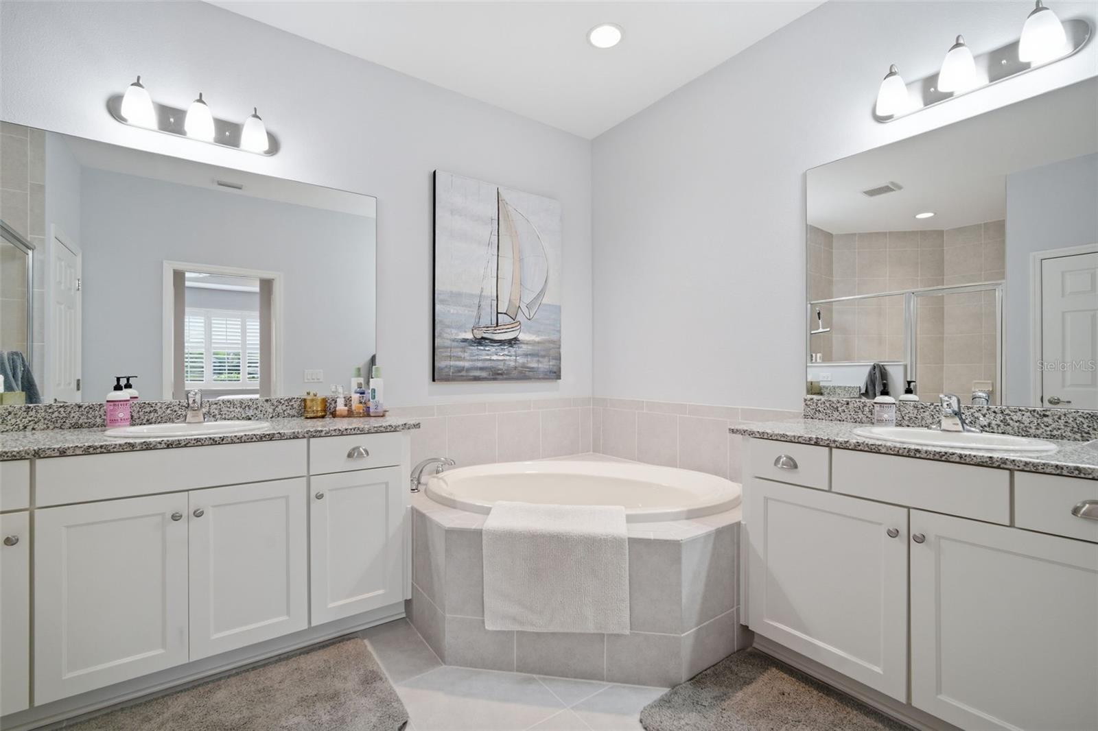 LUXURIOUS GRANITE MASTER BATH WITH GARDEN TUB