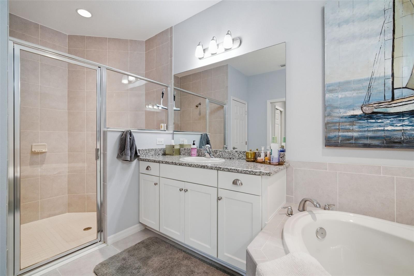 WALK IN SHOWER, DOUBLE VANITIES AND POTTY ROOM