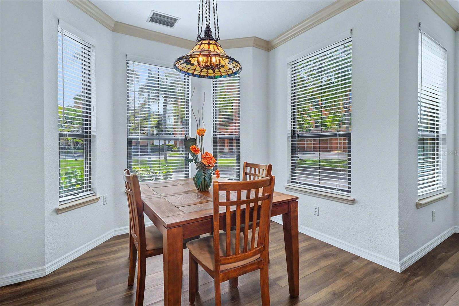 Dining area with bay window