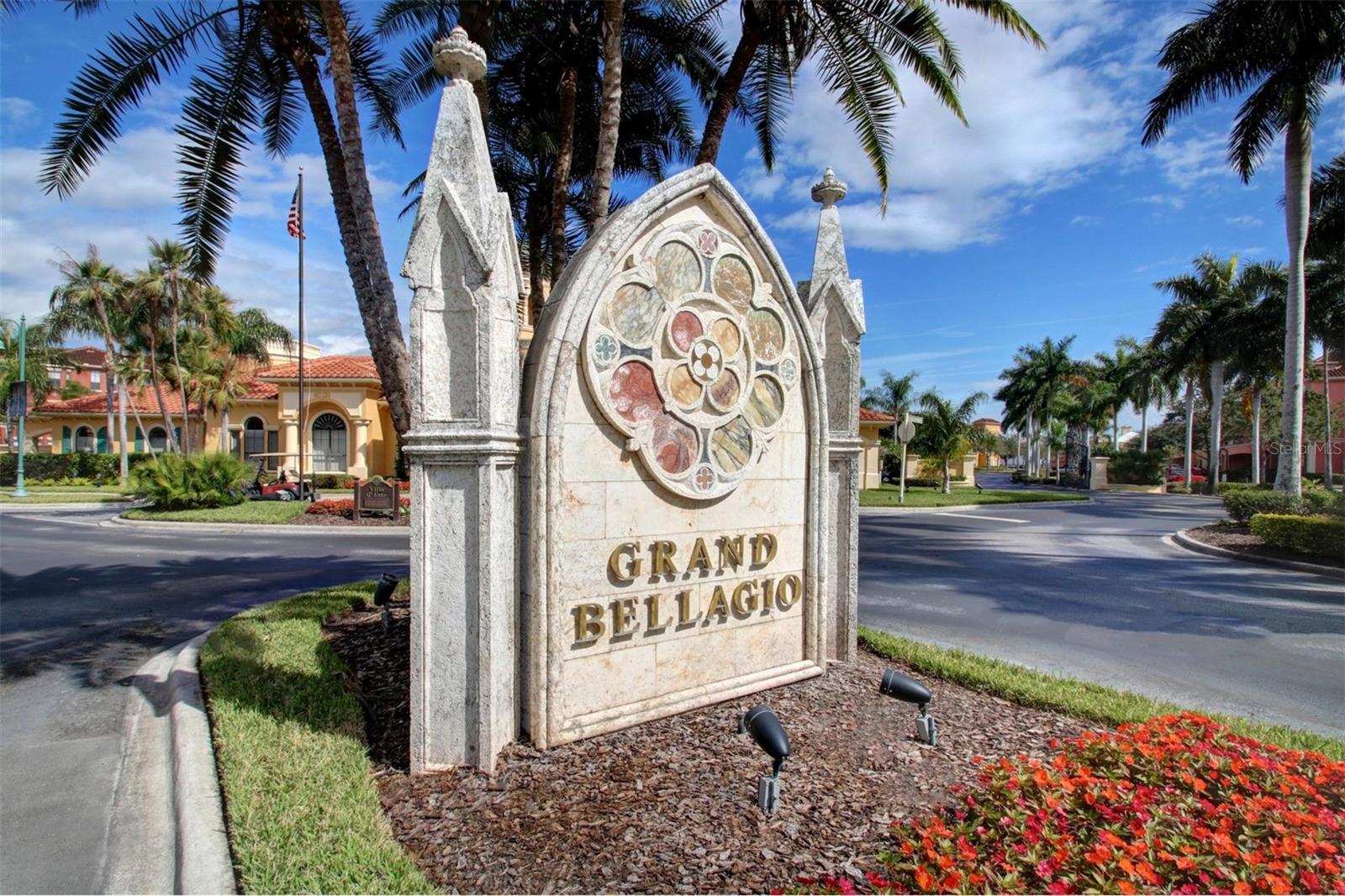 Momument in front of The Grand Bellagio clubhouse