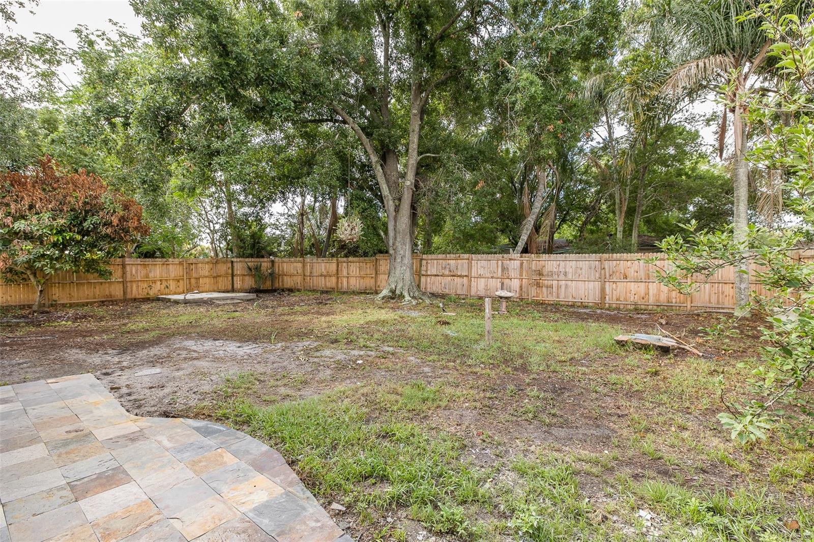 Fully-fenced backyard