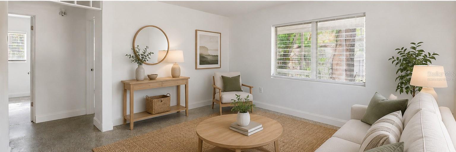 Virtually staged main home living room 2