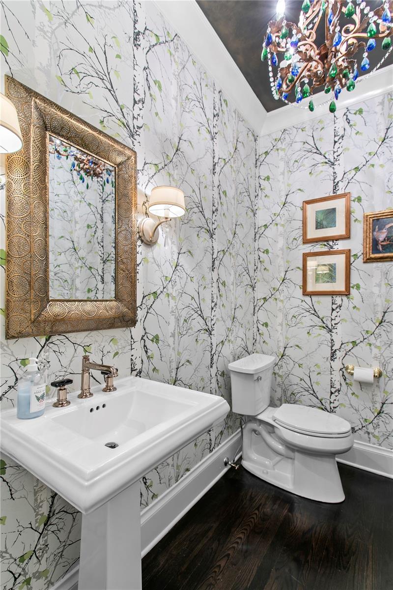 The second half bathroom on the main level