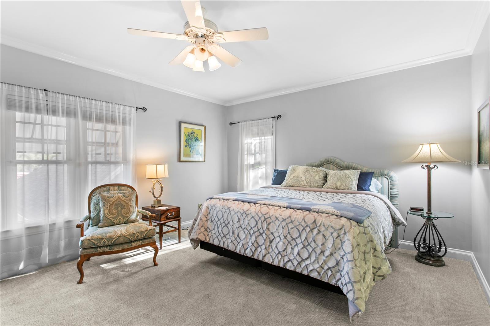 The fourth bedroom shares a Jack-and-Jill bathroom with it's own sink