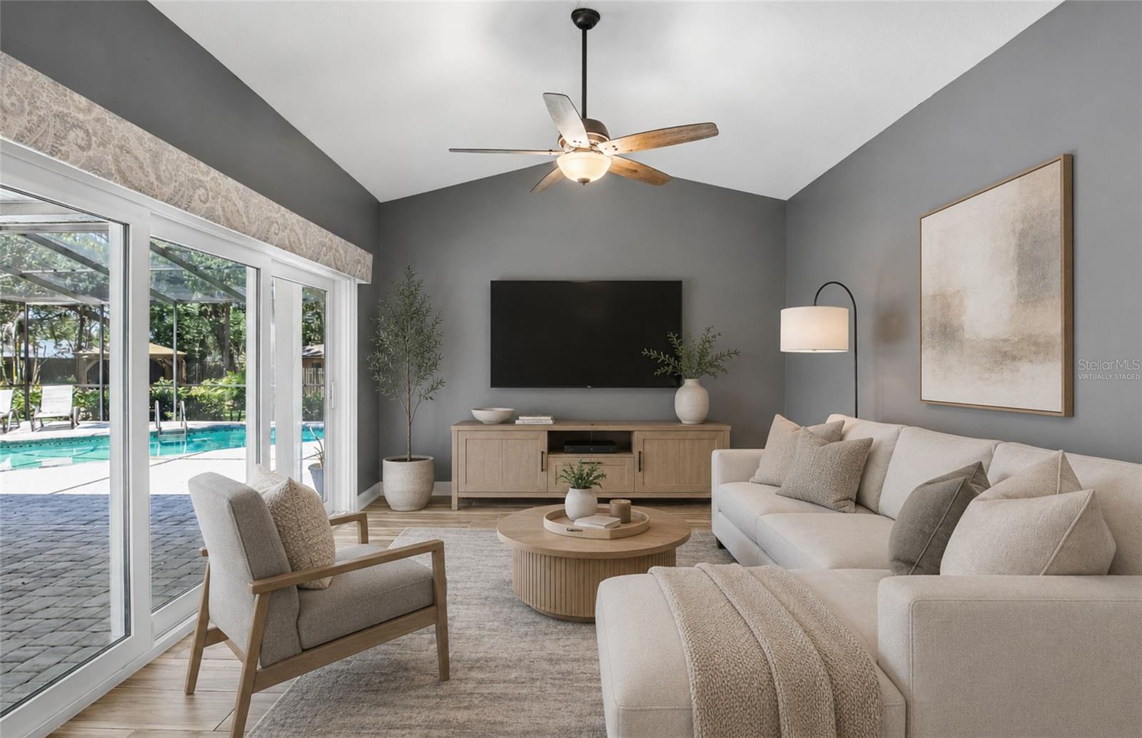Virtually Staged Family Room