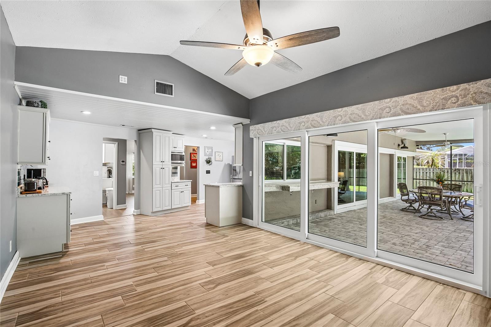 Family room with view to lanai