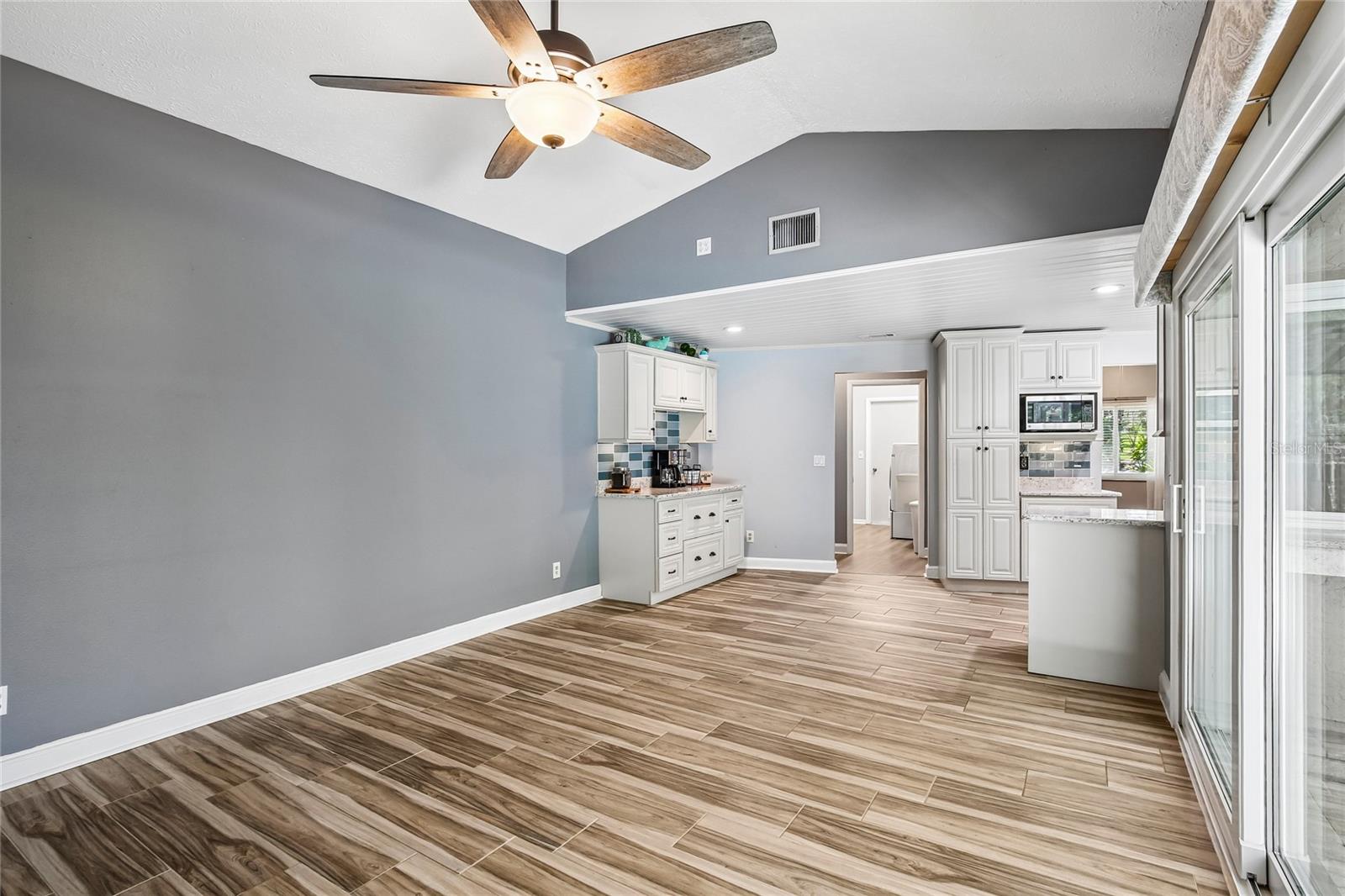 Family Room with view to coffee bar area.