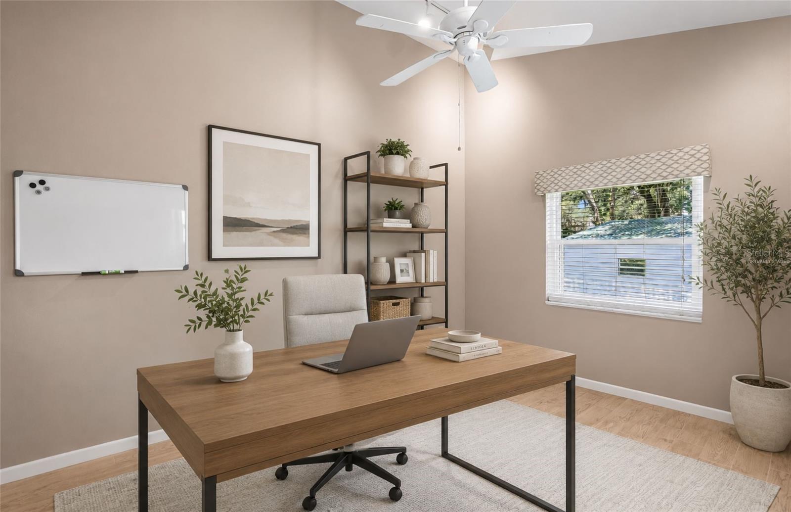 Virtually Staged Bedroom 3 (for possible office use)