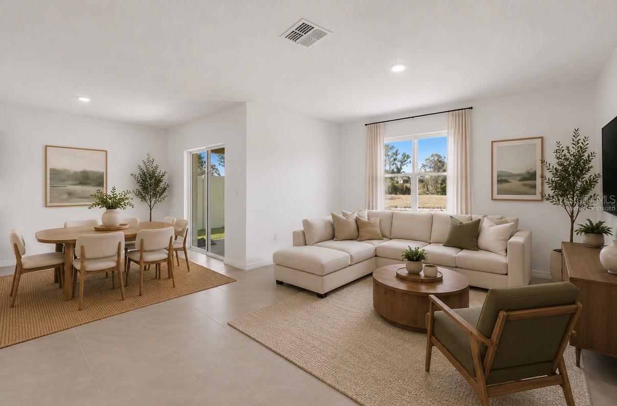 Living Room/Dining Combo - Virtually Staged