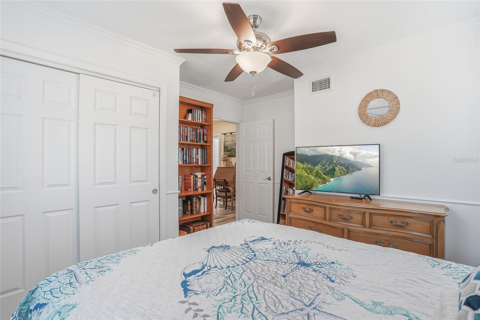 heated and cooled Florida room with lots of windows to view the backyard