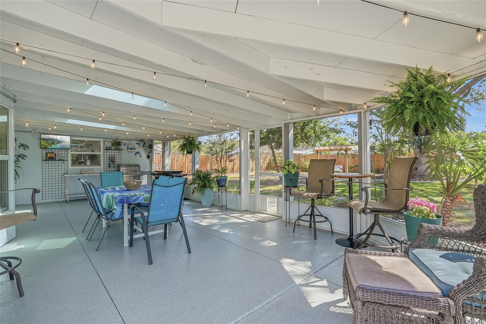 oversized covered and screened patio