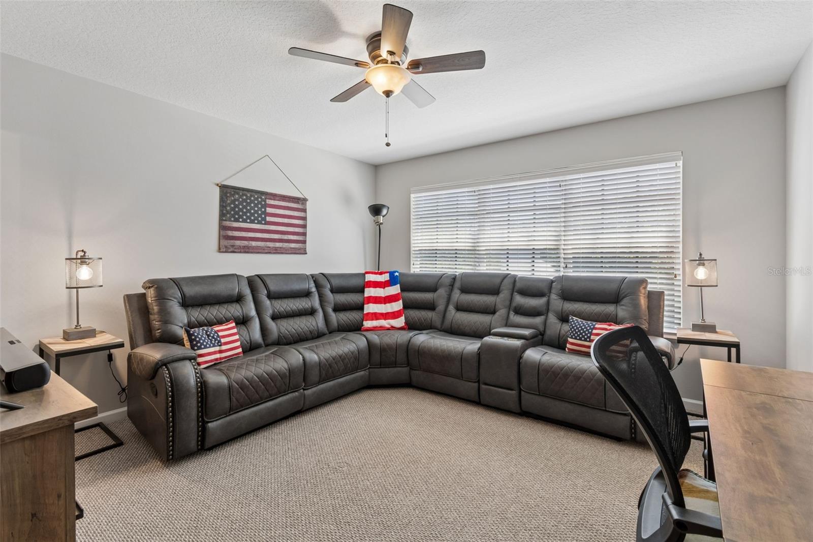 3rd bedroom being used as a bonus/tv room
