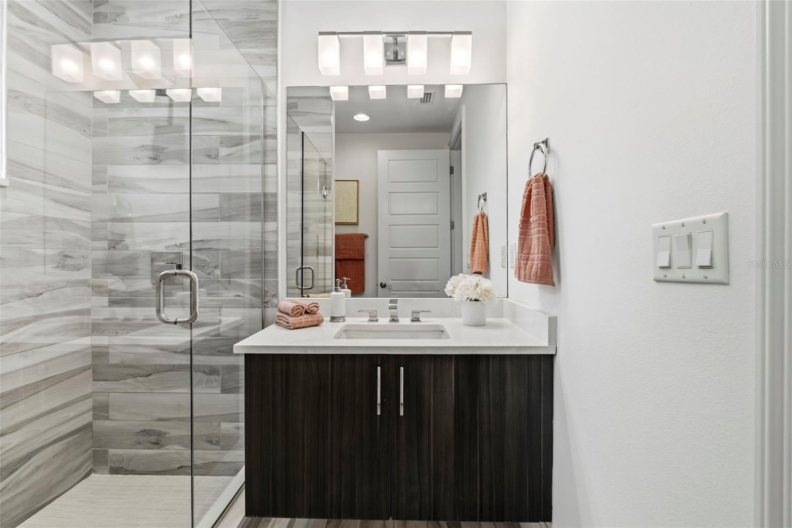 Floating Vainity and Large Walk-in Shower