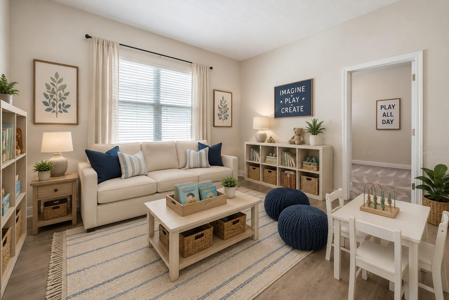 This would make a great playroom or another flex area for your specific needs (virtually staged)