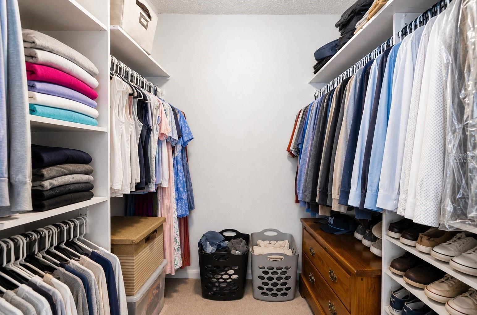 Virtually Staged walk in closet