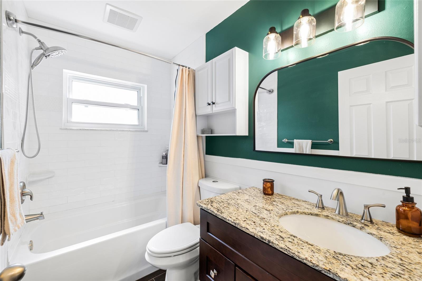 Updated second bathroom with tub