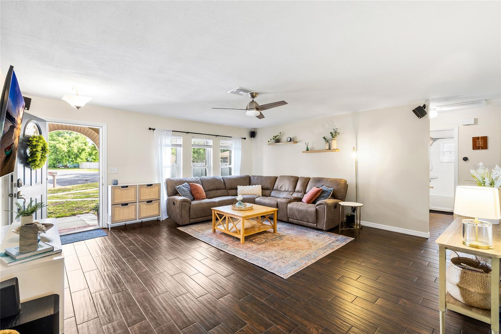 Step into the spacious living room