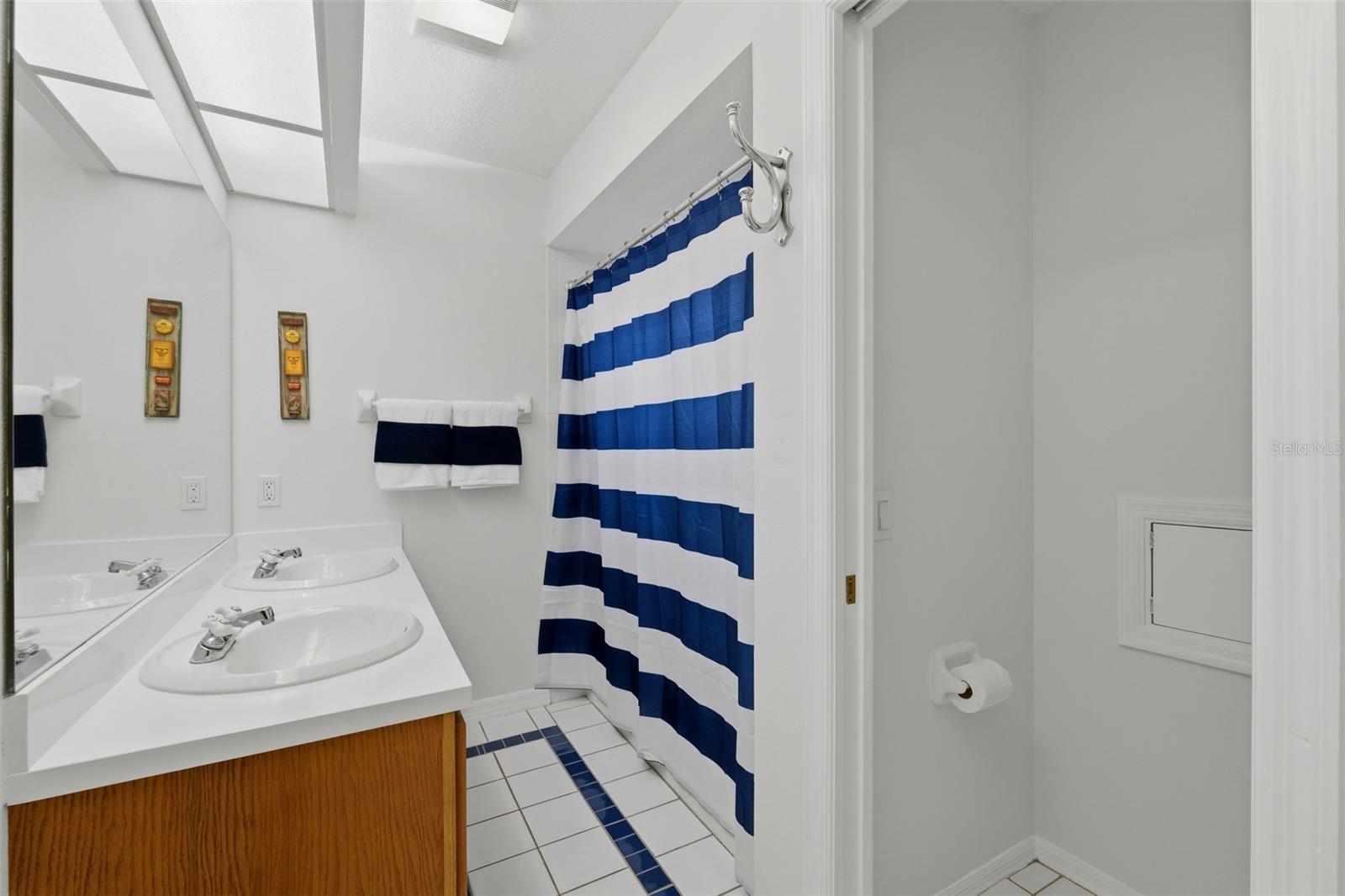 Full bath upstairs with seperate water closet