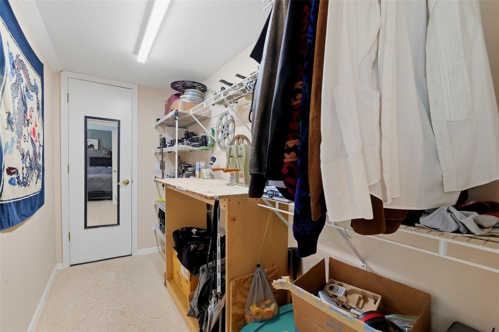 Bedroom 3 closet, with attic access