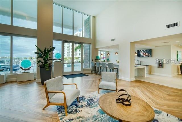 Clubhouse with kitchen and Marina and Pool views