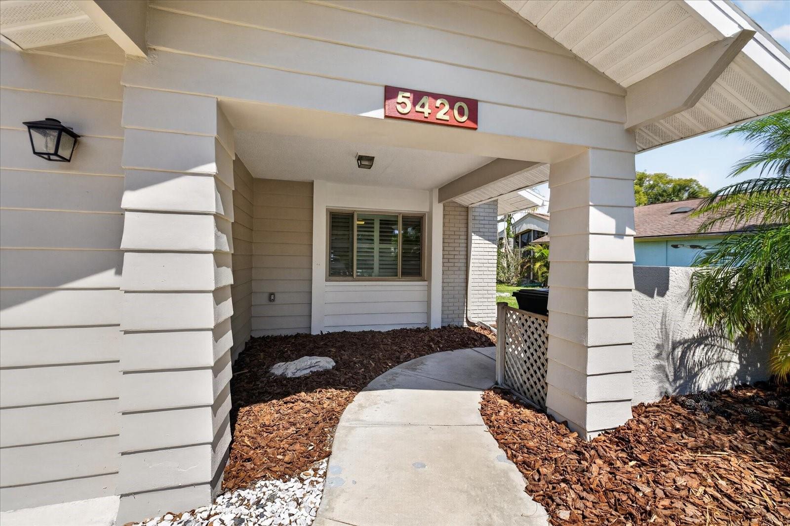 Walk way up to front door