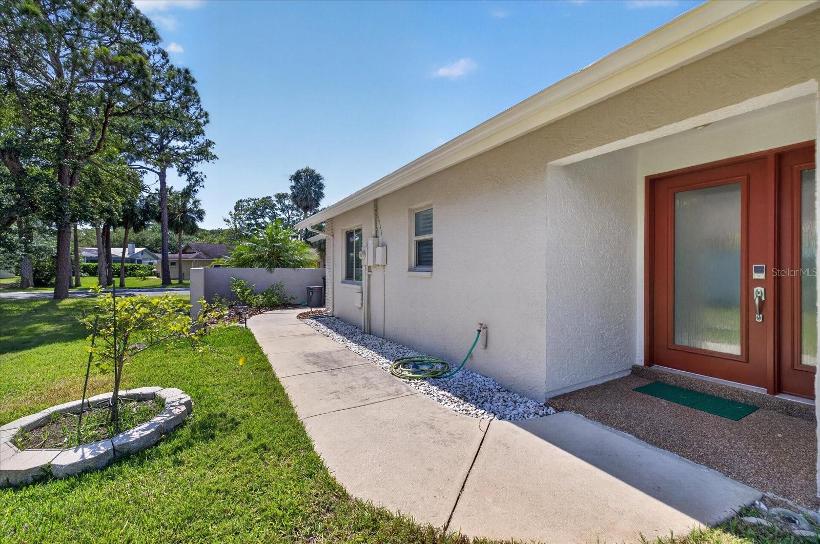 Walk way up to front door