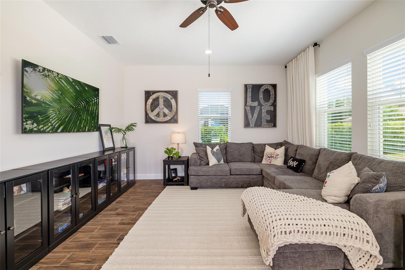bonus room in back of home for game room or extra living room