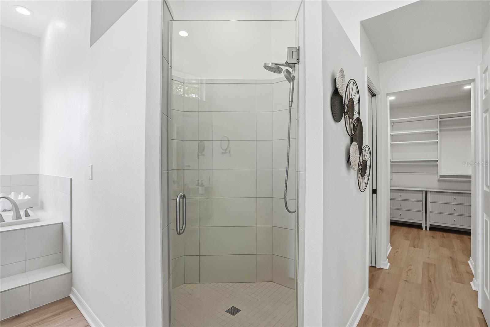 Primary walk-in shower.