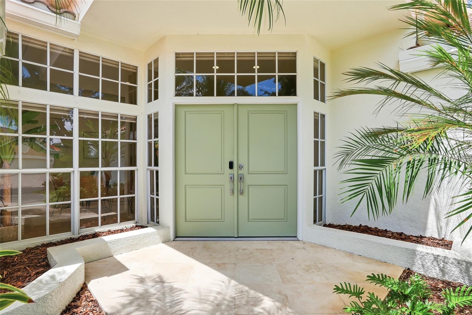 Covered entry way....
