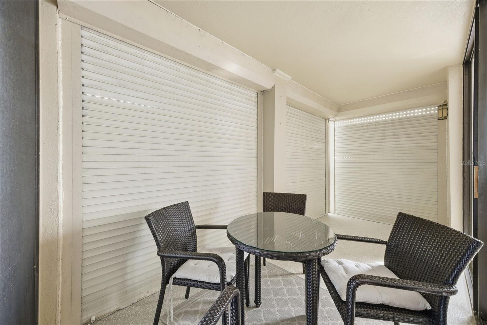 Balcony With Hurricane Shutters