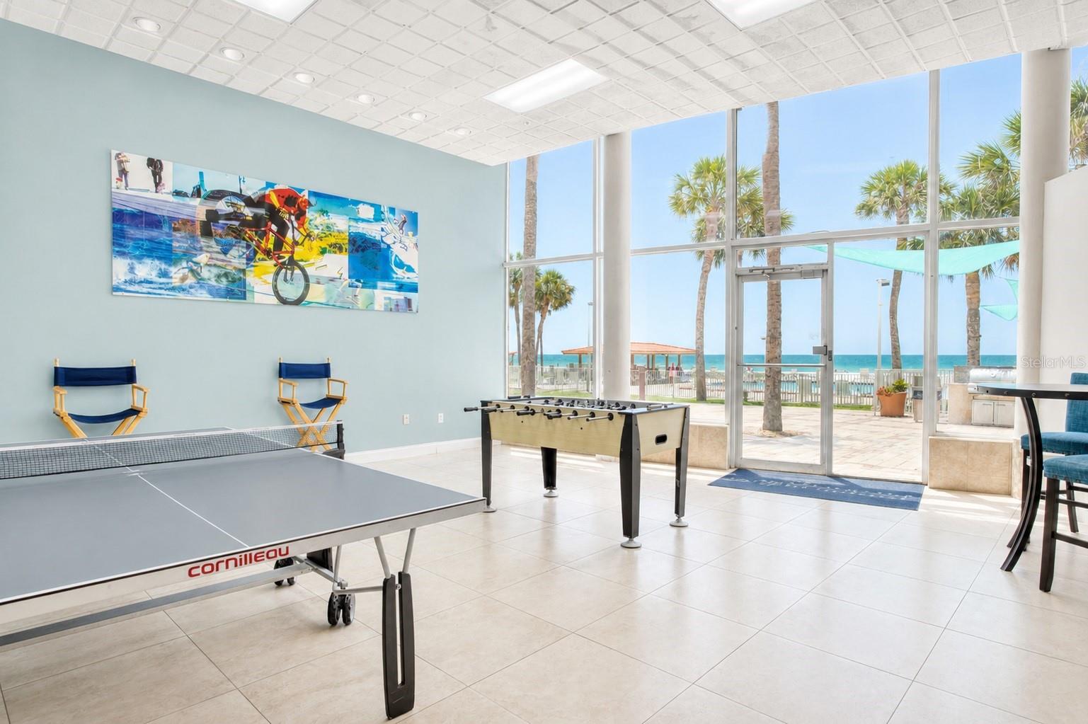 Club room and game room.