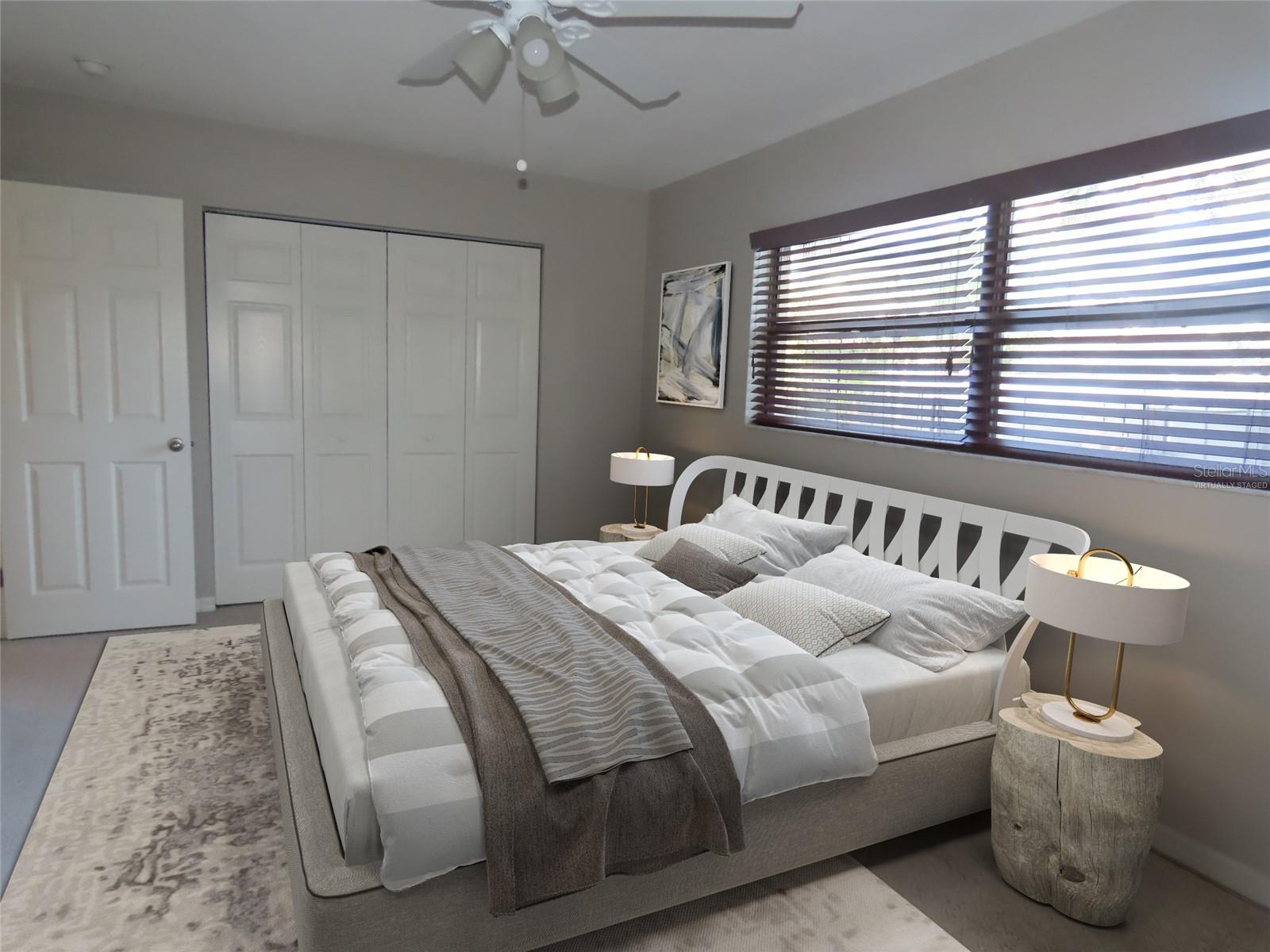 Virtually staged - primary bedroom