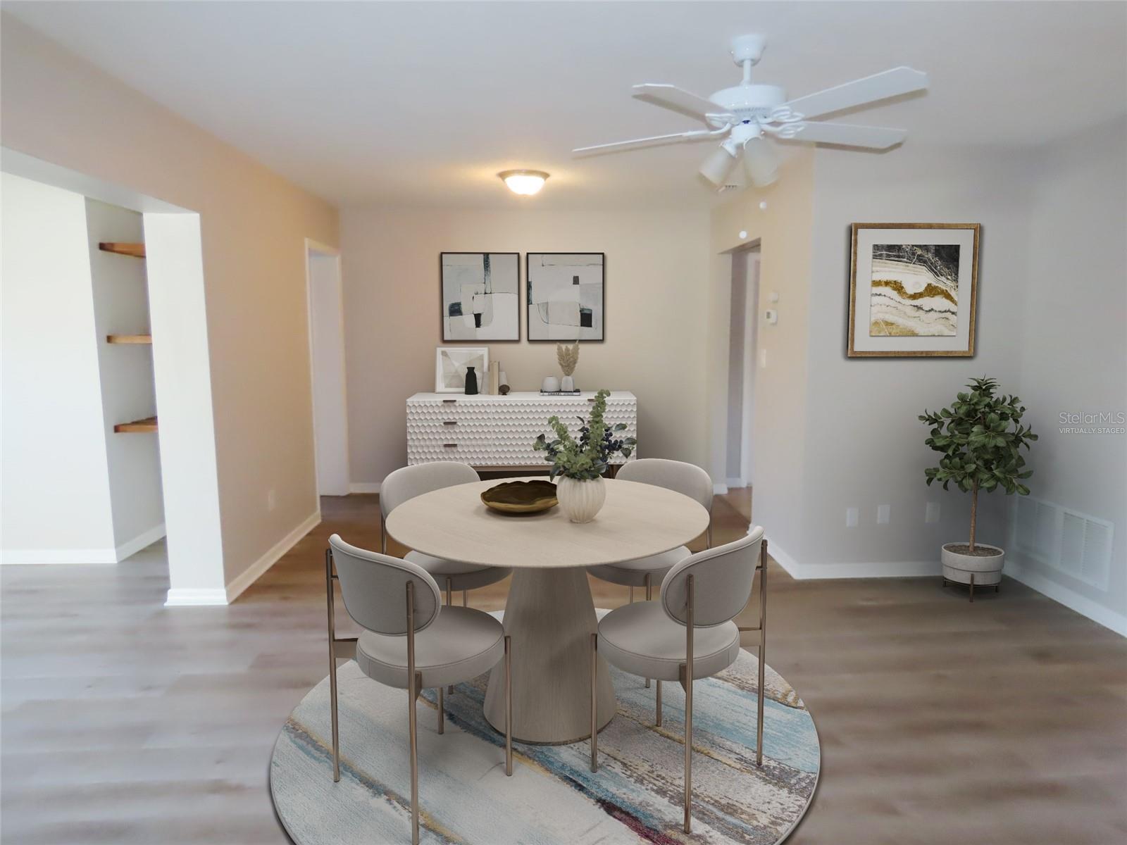 Virtually staged - dining area