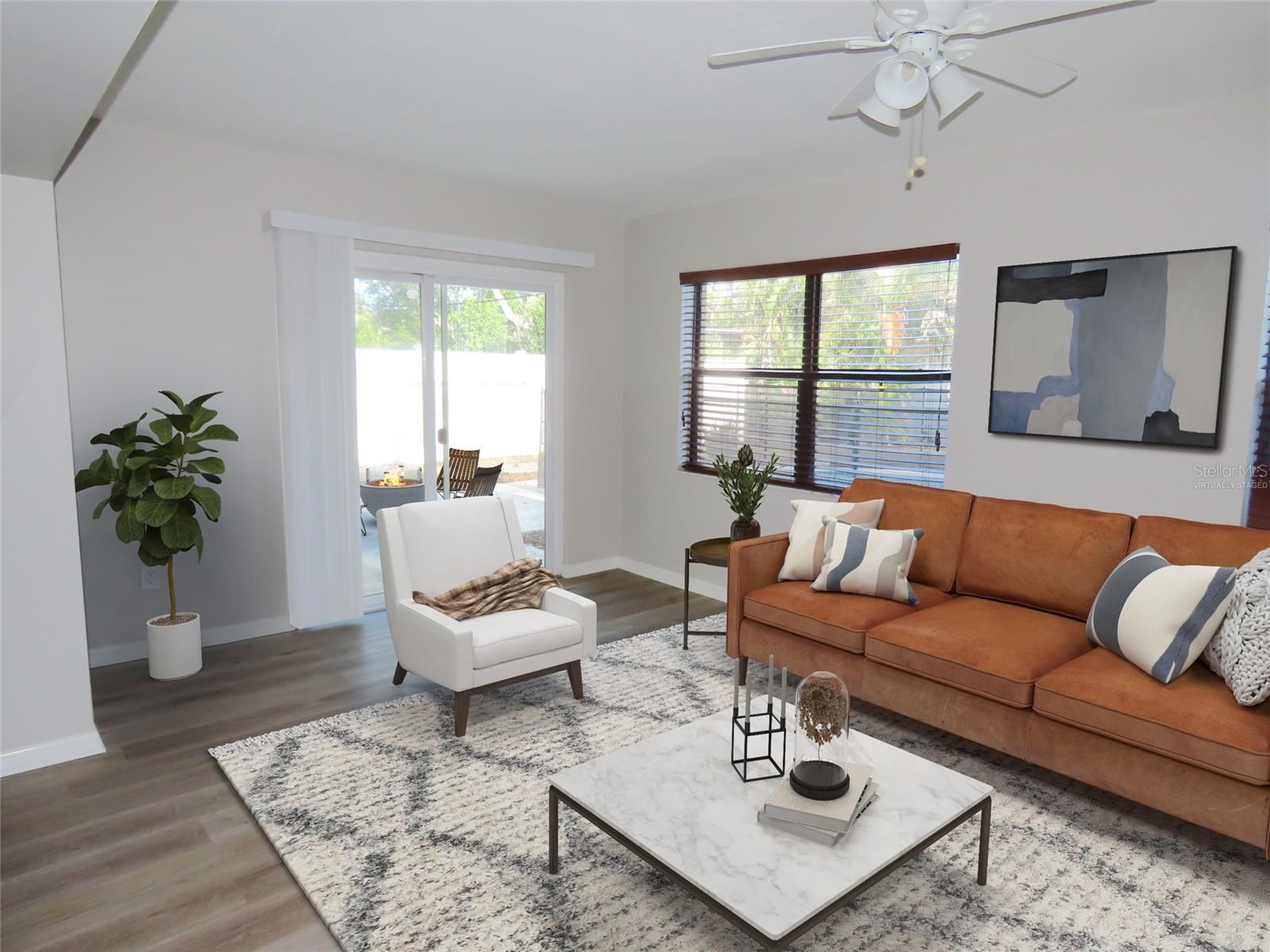 Virtually staged - living room