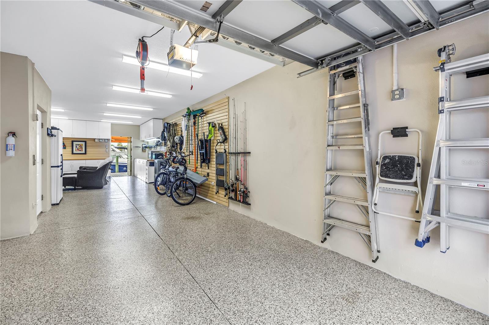 Tandem Garage with Epoxy Floor