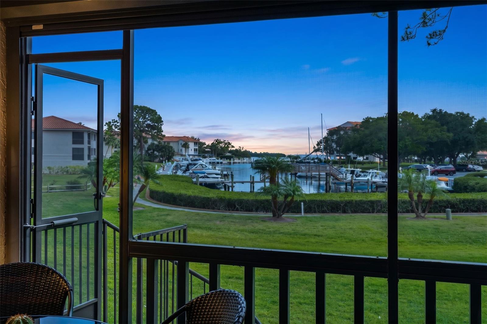Sunsets in the rear from the screened patio