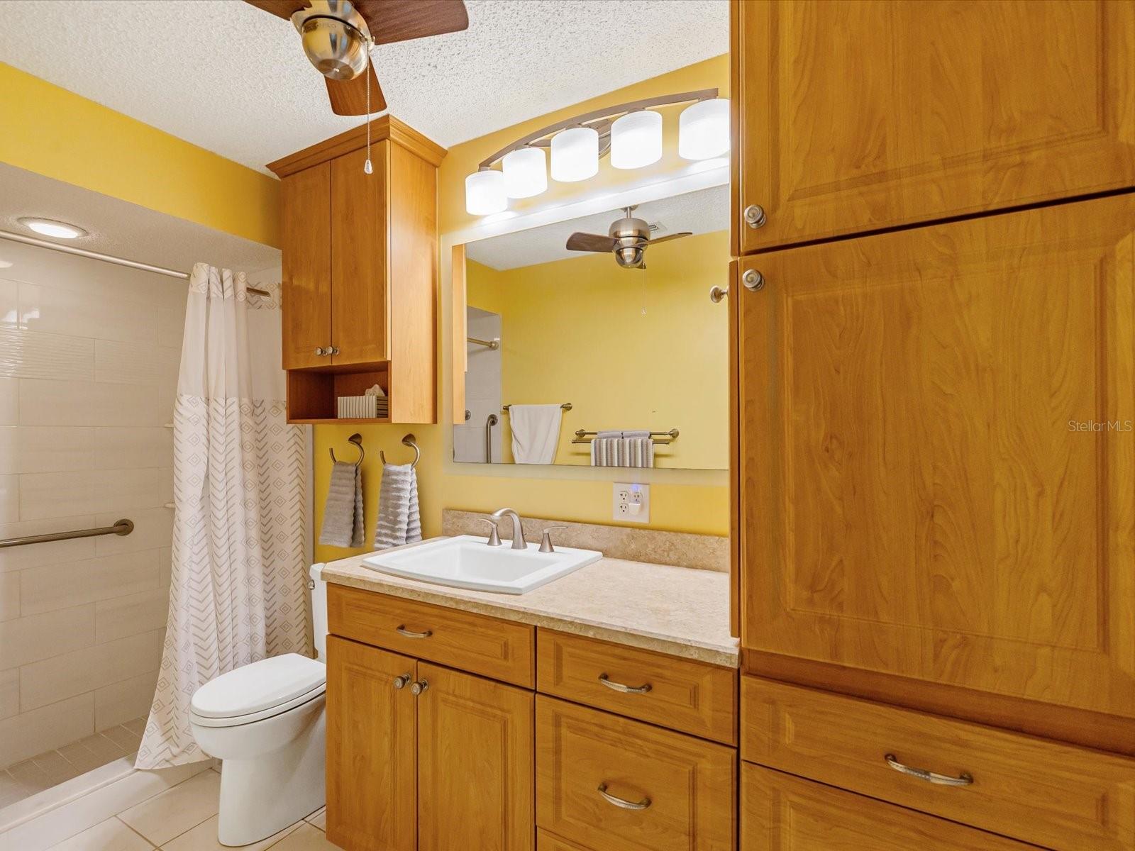 Primary bathroom with walkin shower