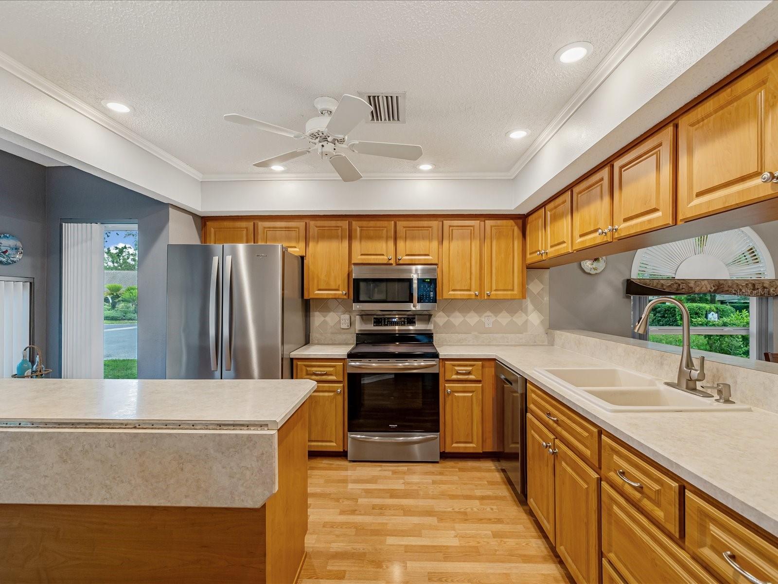 Kitchen with stainless steel appliances